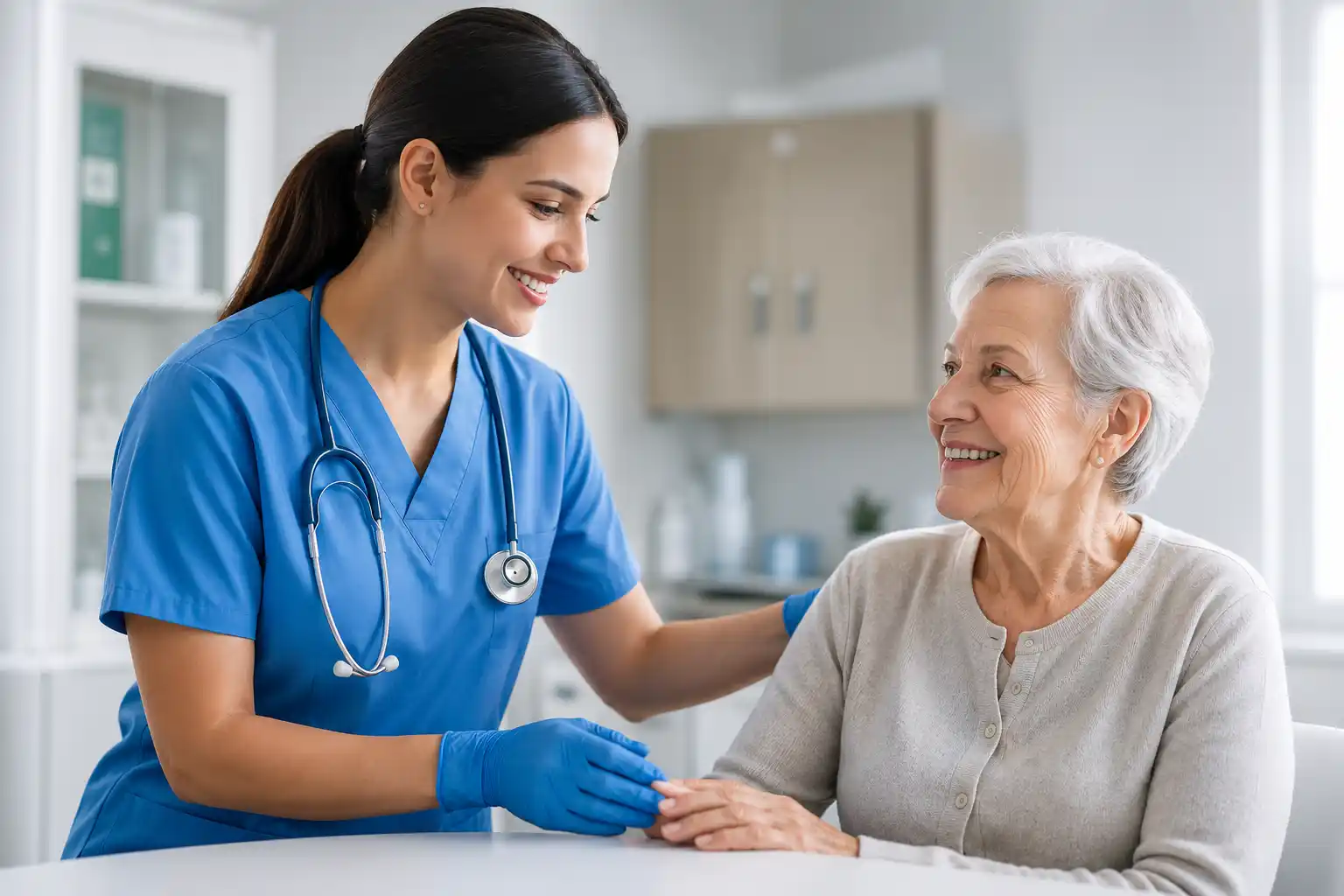 Healthcare & Medical Sciences 66 Nurse caring for an elderly patient